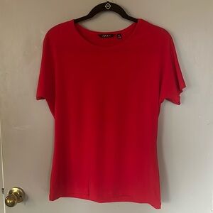 IMAN Red Blouse Sz Med short sleeve